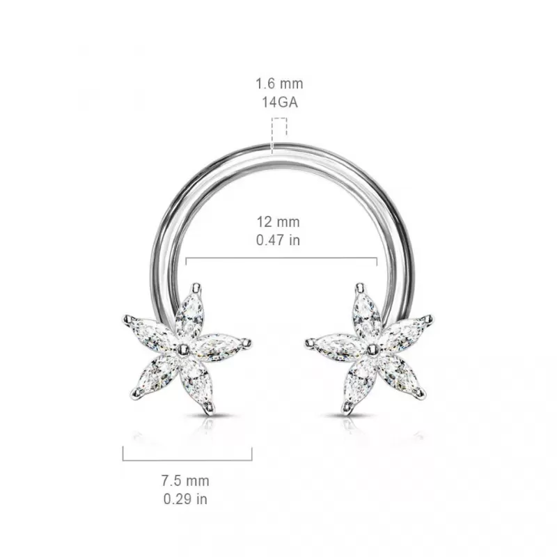 Циркуляр (подкова) PiercedFish HSC06 серьга для пирсинга септума, хряща уха, брови, носа, губ, сосков