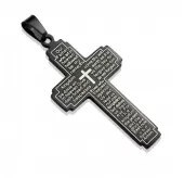 Мужской кулон TATIC SSPM-6786-K из стали в виде креста с молитвой на английском языке