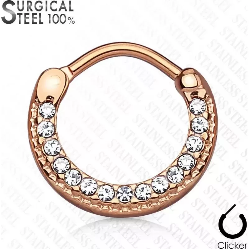 Кольцо кликер для пирсинга септума носа, хряща уха PiercedFish --SEPS2-37 серьга из стали с кристаллами