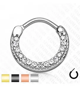 Кольцо кликер для пирсинга септума носа, хряща уха PiercedFish --SEPS2-37 серьга из стали с кристаллами