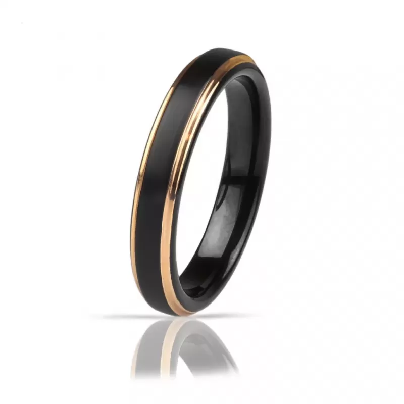 Черное кольцо из карбида вольфрама INFY RTG-4321-KRD