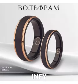 Черное кольцо из карбида вольфрама INFY RTG-4321-KRD
