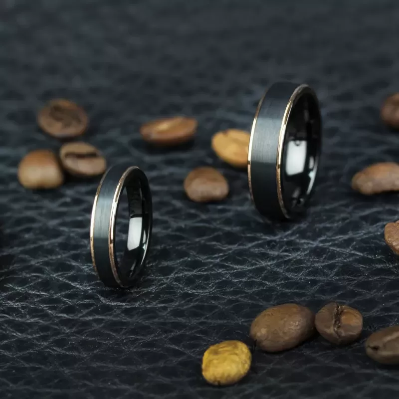 Черное кольцо из карбида вольфрама INFY RTG-4321-KRD