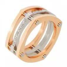 Широкое квадратное кольцо Soul Stories R-0219361 с фианитами