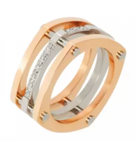 Широкое квадратное кольцо Soul Stories R-0219361 с фианитами