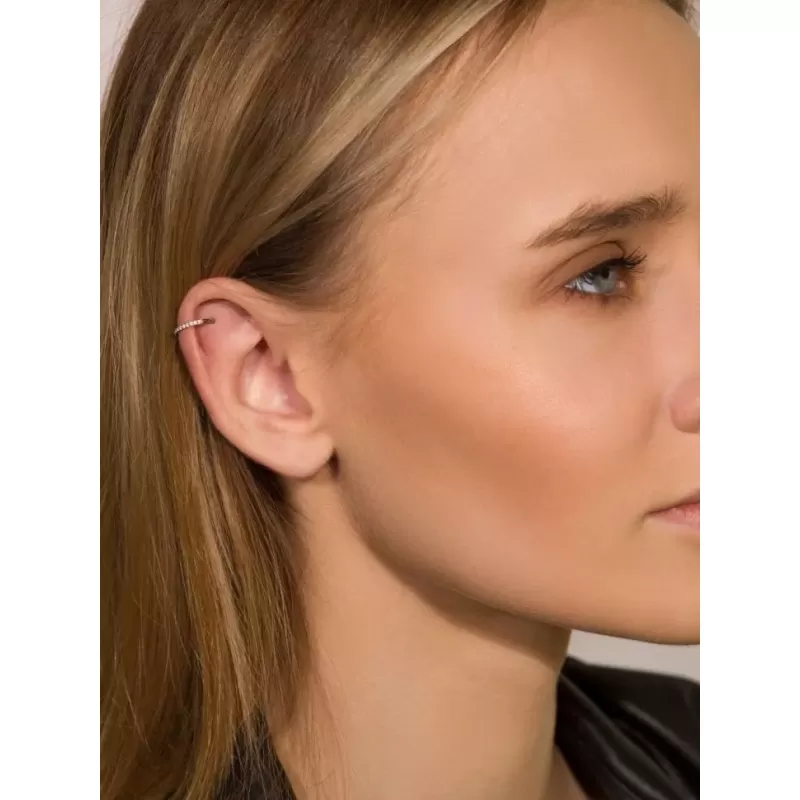 Кольцо кликер из стали c фианитами PiercedFish PC41 серьга для пирсинга септума, трагуса и хеликса, брови, губ, сосков, пупка, черный