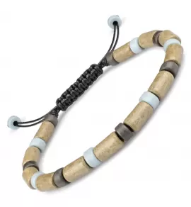 Плетеный браслет в стиле Шамбала Everiot Select --LNS-2057 из керамических бусин