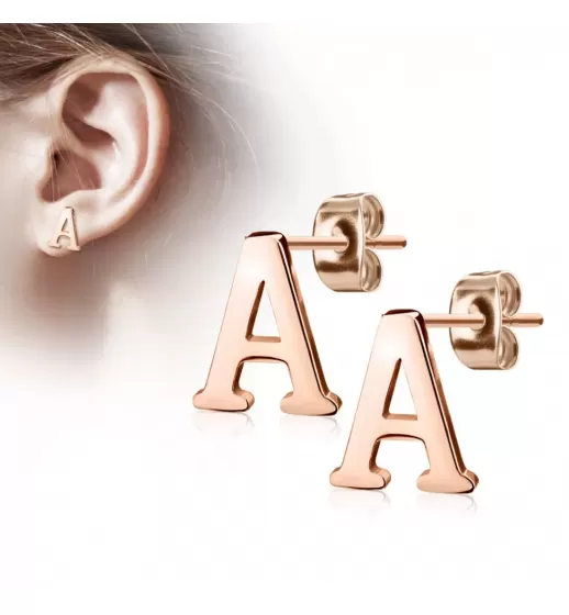 Серьги-гвоздики из стали TATIC SE3429R в форме букв