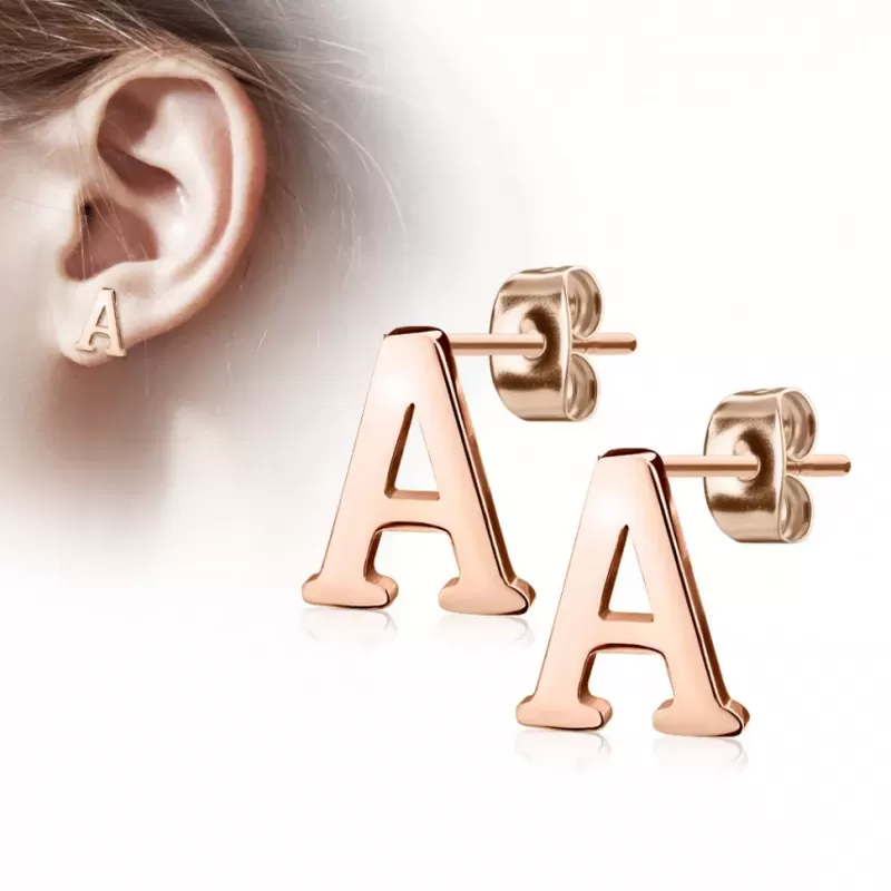 Серьги-гвоздики из стали TATIC SE3429R в форме букв