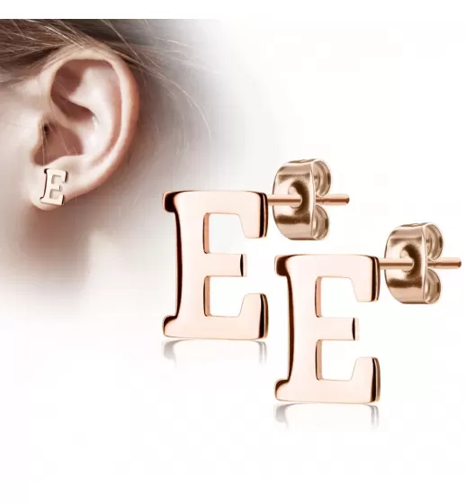 Серьги-гвоздики из стали TATIC SE3429R в форме букв