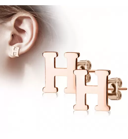Серьги-гвоздики из стали TATIC SE3429R в форме букв