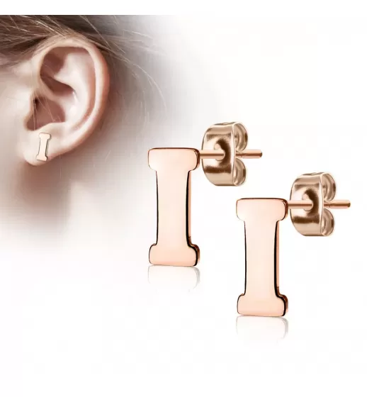 Серьги-гвоздики из стали TATIC SE3429R в форме букв
