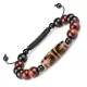 Браслет Шамбала из агата и камня бычий глаз Everiot Select LNS-2189 с бусиной Дзи