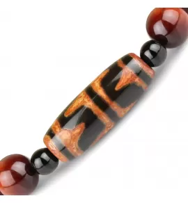 Браслет Шамбала из агата и камня бычий глаз Everiot Select LNS-2189 с бусиной Дзи