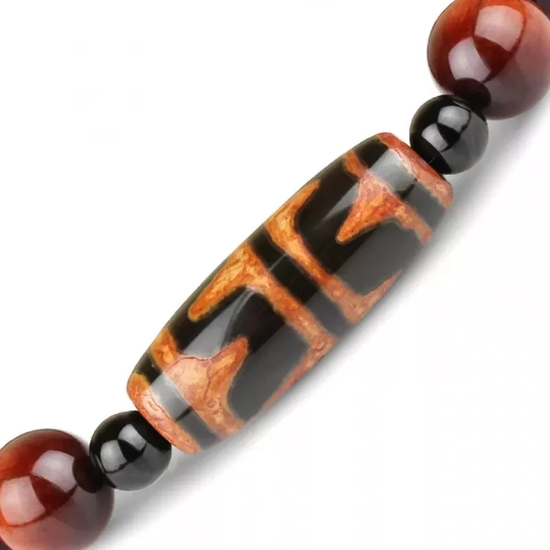 Браслет Шамбала из агата и камня бычий глаз Everiot Select LNS-2189 с бусиной Дзи