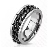 Мужское кольцо из титана Spikes R-TI-0154 с вращающейся цепью