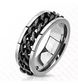 Мужское кольцо из титана Spikes R-TI-0154 с вращающейся цепью