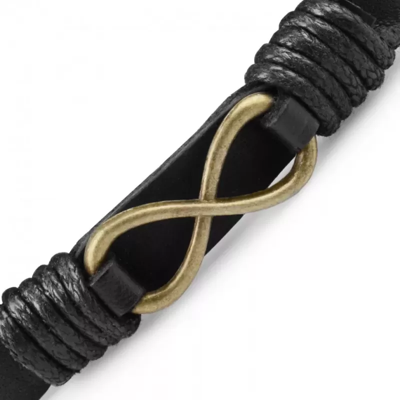 Кожаный браслет мужской Everiot VD-MJ-1797 со знаком бесконечности