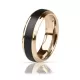Кольцо из карбида вольфрама INFY RTG-4322-KRD черное с гранями под розовое золото