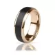 Кольцо из карбида вольфрама INFY RTG-4322-KRD черное с гранями под розовое золото