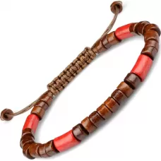 Плетеный браслет ручной работы в стиле Шамбала Everiot Select LNS-2058 из керамических бусин