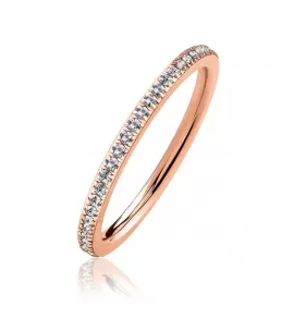 Женское кольцо дорожка из стали TATIC RSS-6584-RD покрытие розовое золото, с фианитами