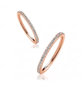 Женское кольцо дорожка из стали TATIC RSS-6584-RD покрытие розовое золото, с фианитами