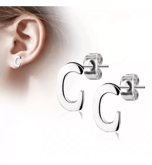 Стальные серьги-гвоздики TATIC SE3429S в форме букв
