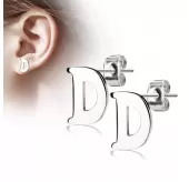 Стальные серьги-гвоздики TATIC SE3429S в форме букв