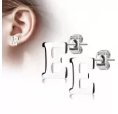 Стальные серьги-гвоздики TATIC SE3429S в форме букв