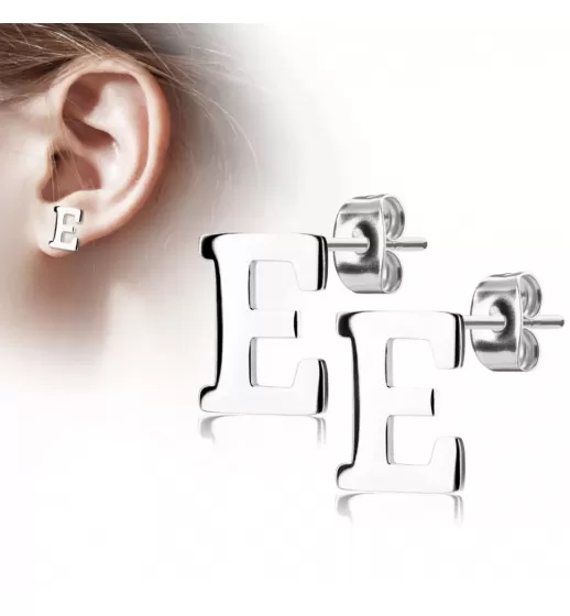 Стальные серьги-гвоздики TATIC SE3429S в форме букв