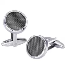 Мужские запонки из стали Everiot AAB-130MACS с черным покрытием