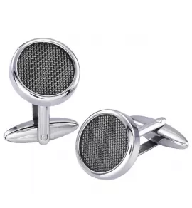 Мужские запонки из стали Everiot AAB-130MACS с черным покрытием