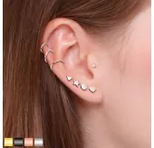 Серьга-полукольцо из стали PiercedFish RX3 (D-образной формы) для пирсинга септума, хряща уха, носа