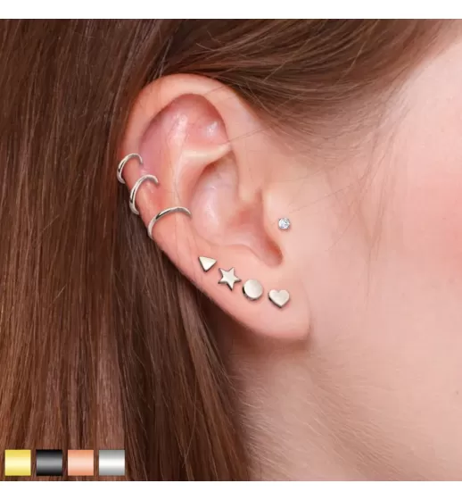 Серьга-полукольцо из стали PiercedFish RX3 (D-образной формы) для пирсинга септума, хряща уха, носа