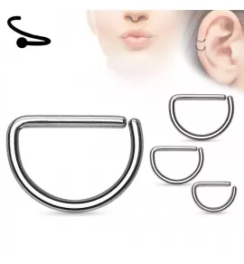 Серьга-полукольцо из стали PiercedFish RX3 (D-образной формы) для пирсинга септума, хряща уха, носа
