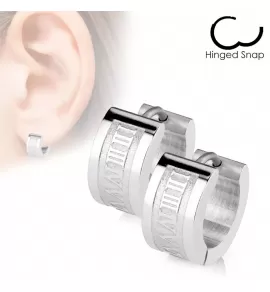 Стальные серьги-кольца?  TATIC SSE-004 с римскими цифрами