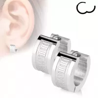 Стальные серьги-кольца?  TATIC SSE-004 с римскими цифрами