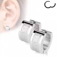 Стальные серьги-кольца?  TATIC SSE-004 с римскими цифрами