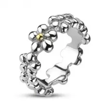 Кольцо из стали TATIC R-Q2004 с цветами