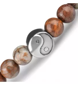 Браслет на резинке "Инь и Ян" из цветного агата и яшмы Everiot Select LNS-2077