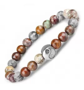 Браслет на резинке "Инь и Ян" из цветного агата и яшмы Everiot Select LNS-2077