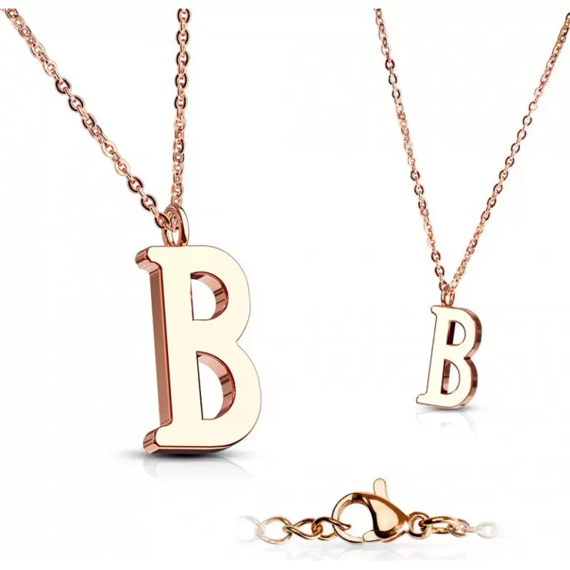 Кулон-буква "Английский алфавит" Spikes SNP-05R из стали на цепочке