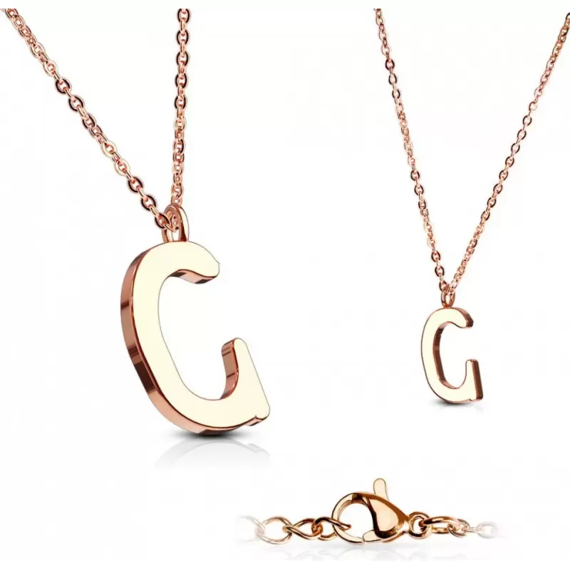 Кулон-буква "Английский алфавит" Spikes SNP-05R из стали на цепочке