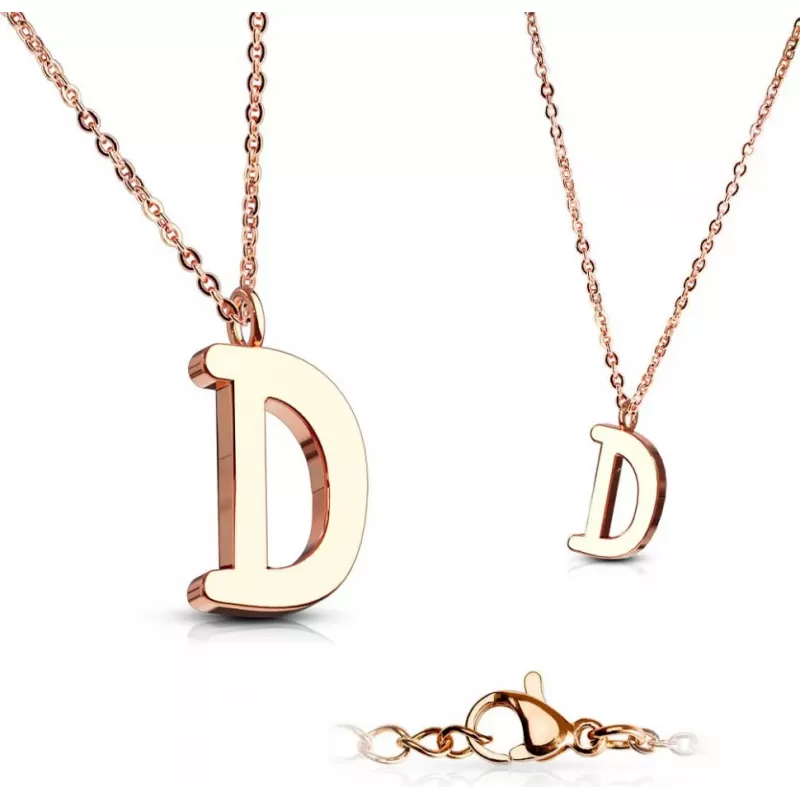 Кулон-буква "Английский алфавит" Spikes SNP-05R из стали на цепочке