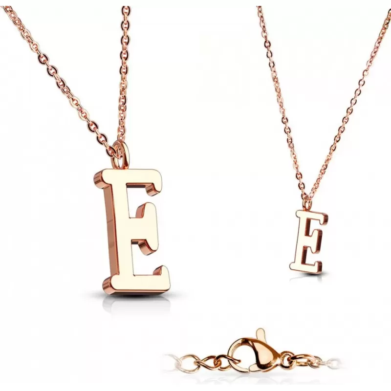 Кулон-буква "Английский алфавит" Spikes SNP-05R из стали на цепочке