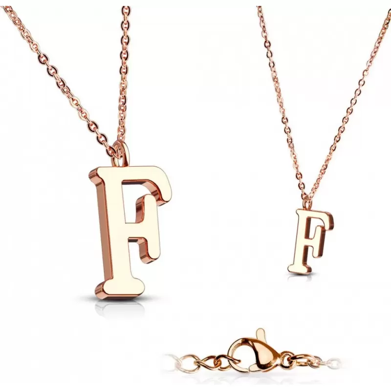 Кулон-буква "Английский алфавит" Spikes SNP-05R из стали на цепочке