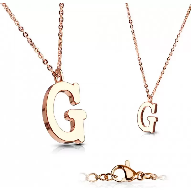 Кулон-буква "Английский алфавит" Spikes SNP-05R из стали на цепочке