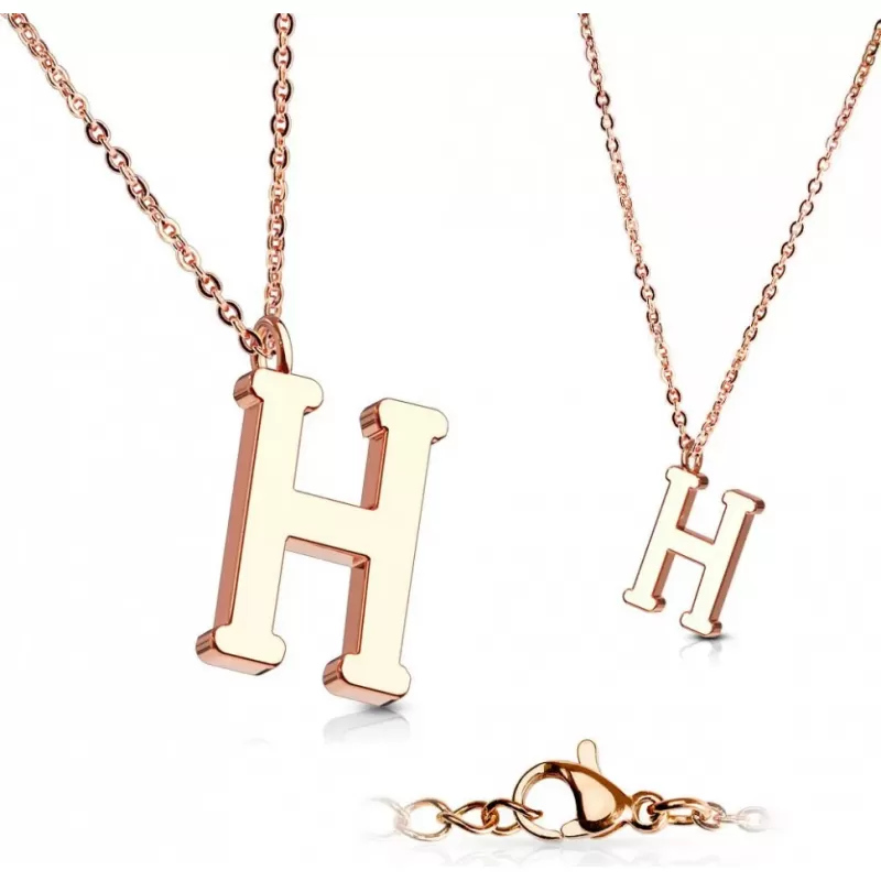 Кулон-буква "Английский алфавит" Spikes SNP-05R из стали на цепочке