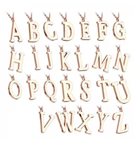 Кулон-буква "Английский алфавит" Spikes SNP-05R из стали на цепочке